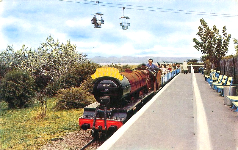 1960s postcard showing the miniature railway at Butlins Pwllheli holiday camp