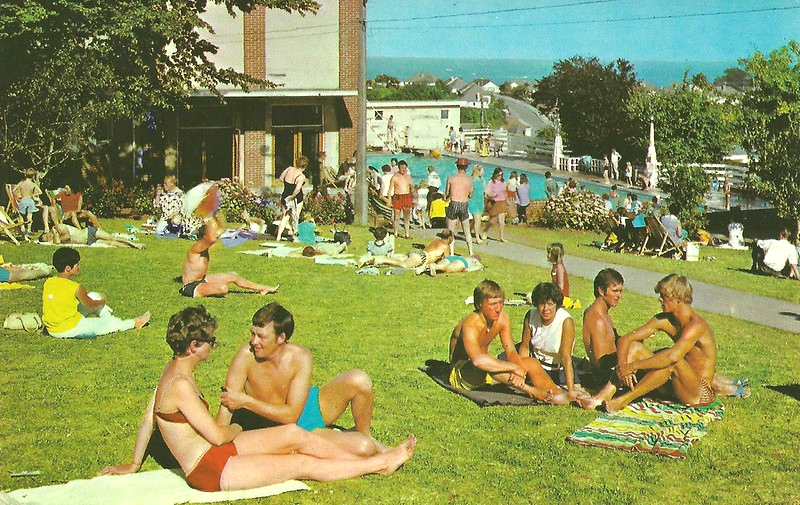 1970s postcard of Pontins south Devon holiday camp