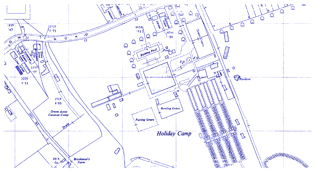 vintage map of Warner's dovercourt Bay holiday camp