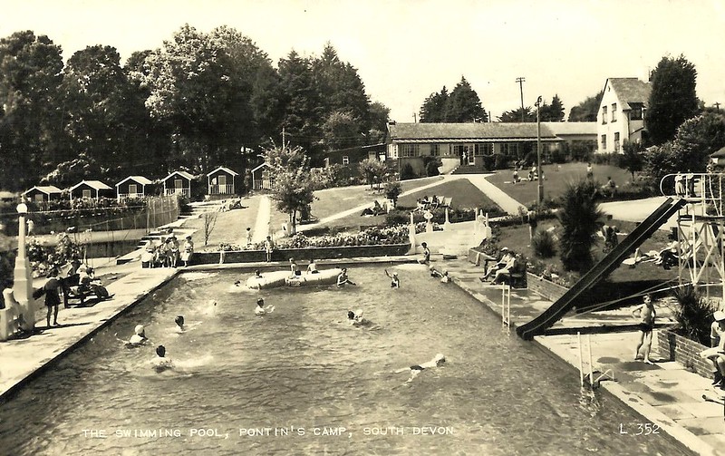1950s postcard of Pontins south Devon holiday camp