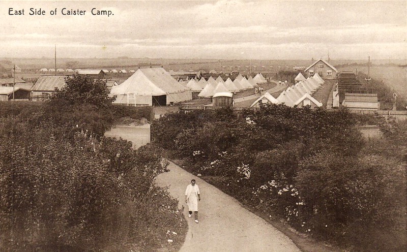 vintage postcard of the east side of Caister Holiday Camp 