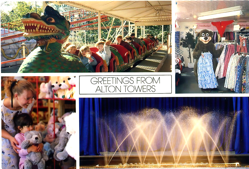 Alton towers 1980s multiview postcard