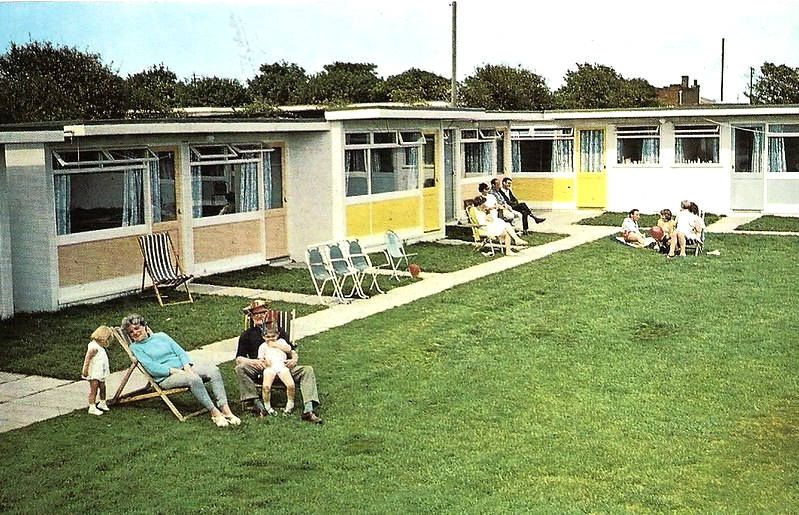 1970s postcard of Caister Holiday Camp showing the chalets