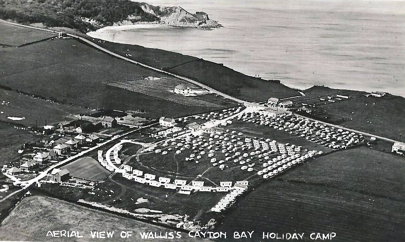vintage aerial view of Wallis cayton bay holiday camp