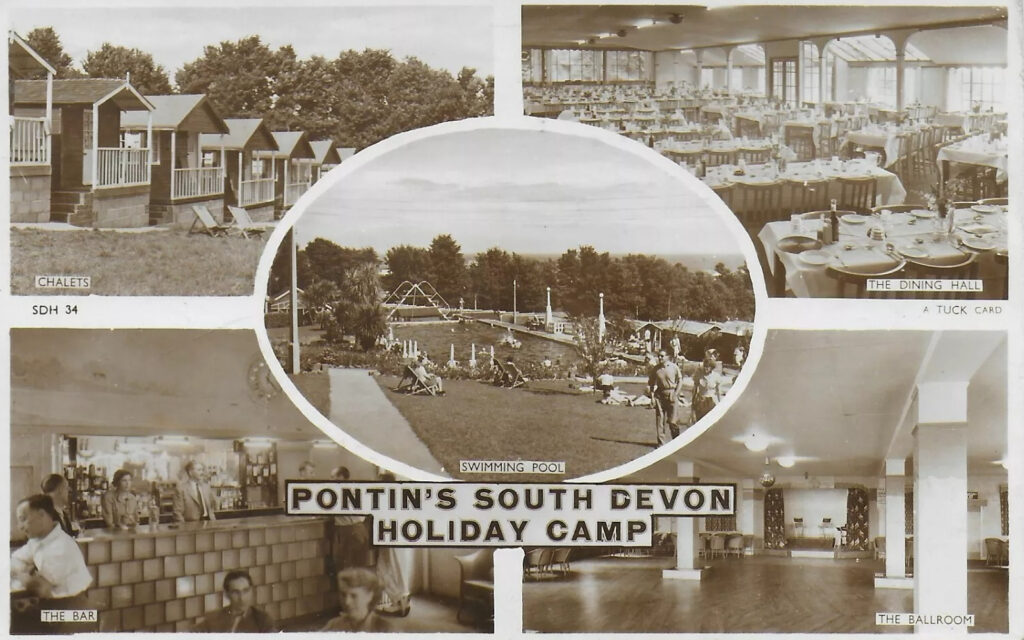 1950s postcard of Pontins south Devon holiday camp