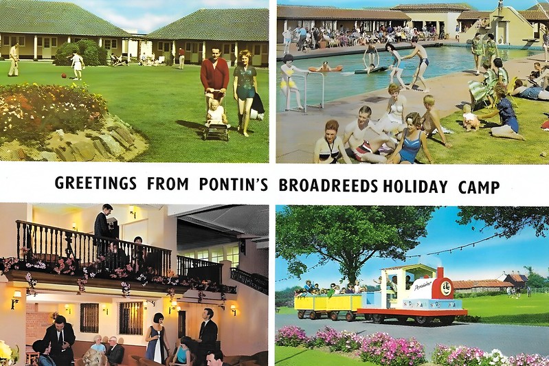 1960s postcard of Pontins broadreeds