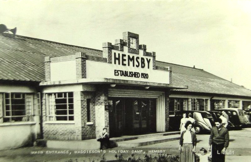 Vintage postcard showing the old  Maddiesons Holiday Camp in Hemsby