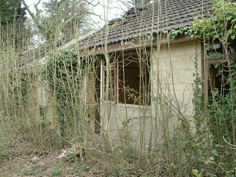 derelict remains of Warner's woodside bay holiday camp showing one of the old chalets
