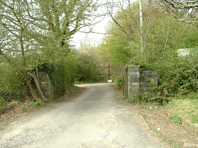 derelict remains of Warner's woodside bay holiday camp showing the main entrance