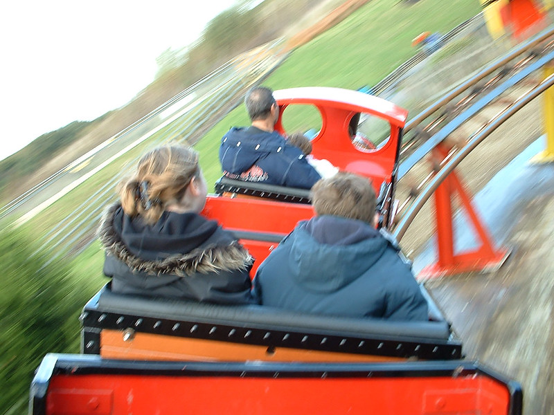 2005 photo of the American adventure theme park in ilkeston showing the mine train coaster