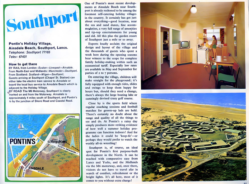 1972 brochure of Pontins Southport holiday camp