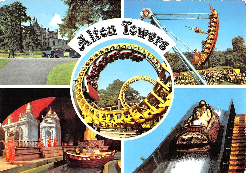 Alton towers 1980s multiview postcard