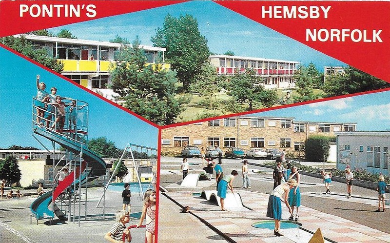 1970s postcard showing Pontins Hemsby Holiday Camp