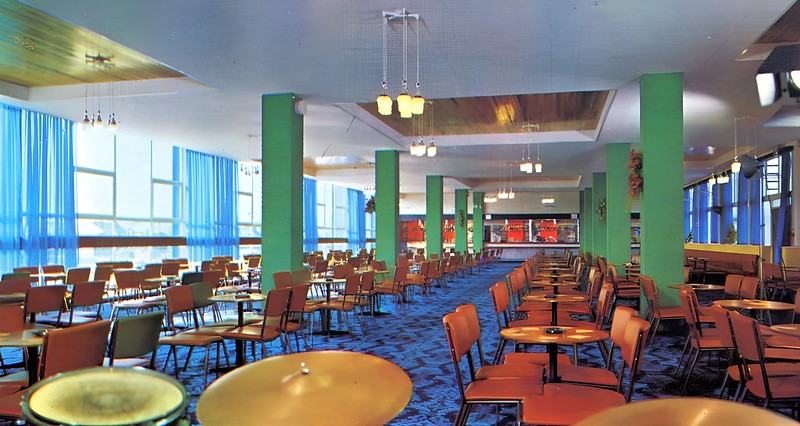 1970s photo showing the interior of the entertainment building at Pontins prestatyn