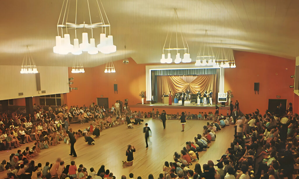 1970s photo showing the ballroom at Pontins prestatyn