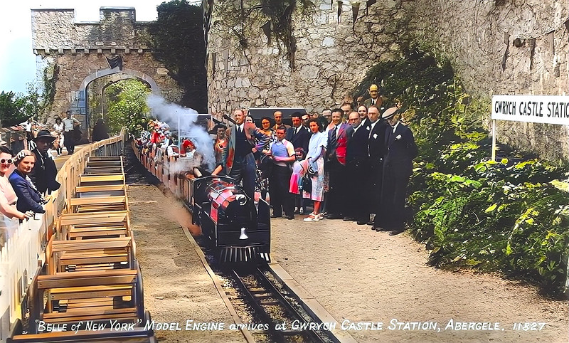Gwrych Castle postcard of the miniature railway