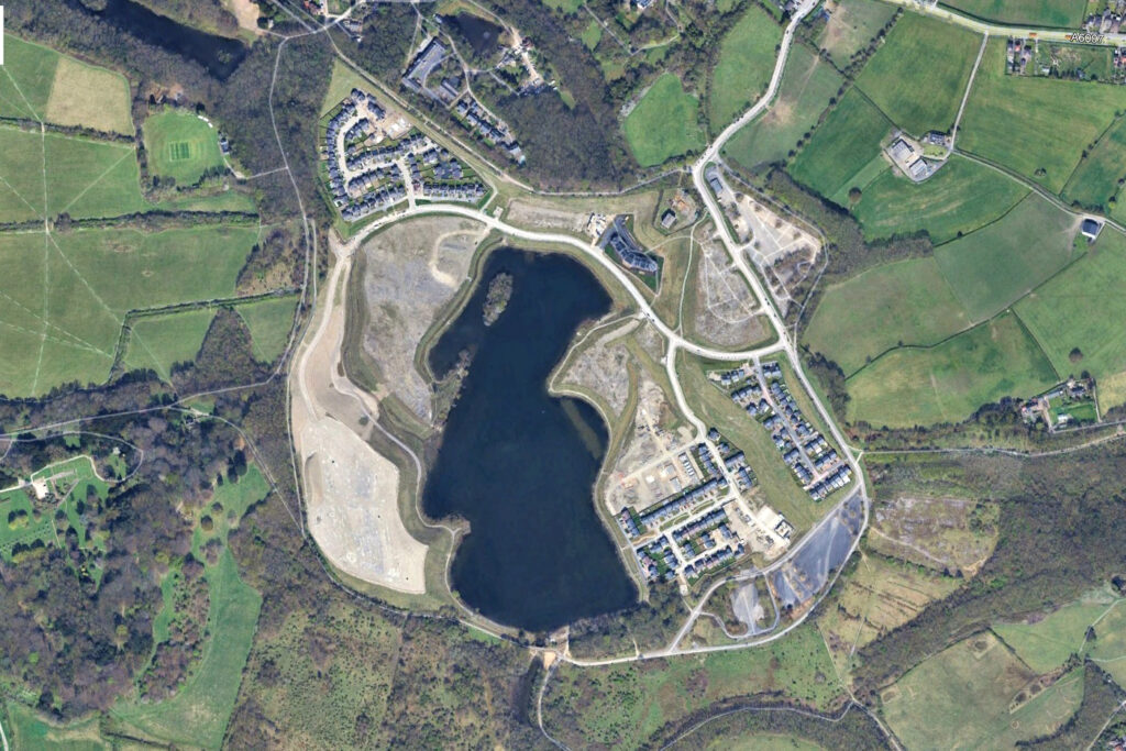 aerial photo of the former site of American Adventure theme park in ilkeston