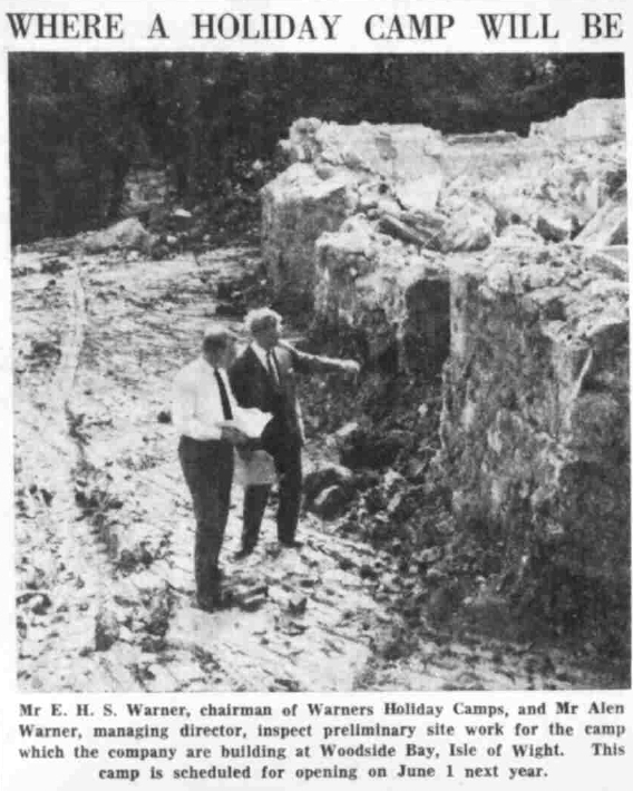 Warner's woodside bay holiday camp press cutting from 1962