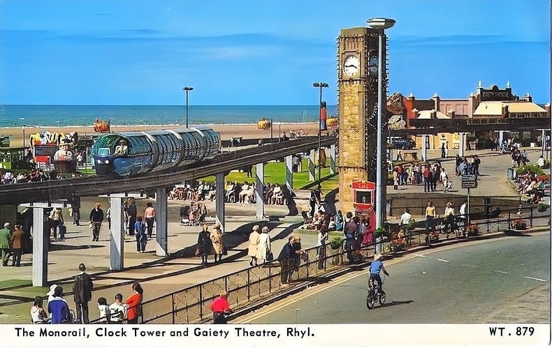 1980 postcard showing the Rhyl Monorail shortly after it opened