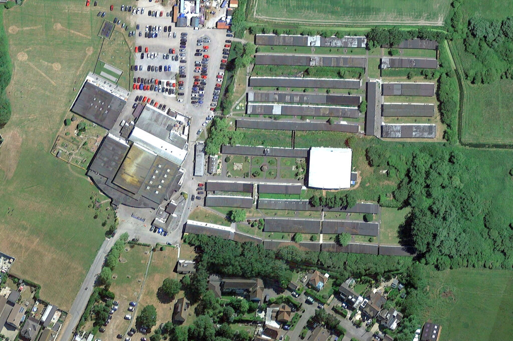 Aerial view of Sand Bay holiday camp