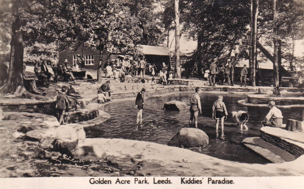 1930s postcard showing Golden Acre Park in Leeds 