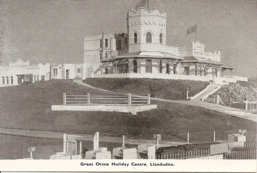 1953 postcard of great Orme summit in llandudno showing the hotel and outdoor boxing ring