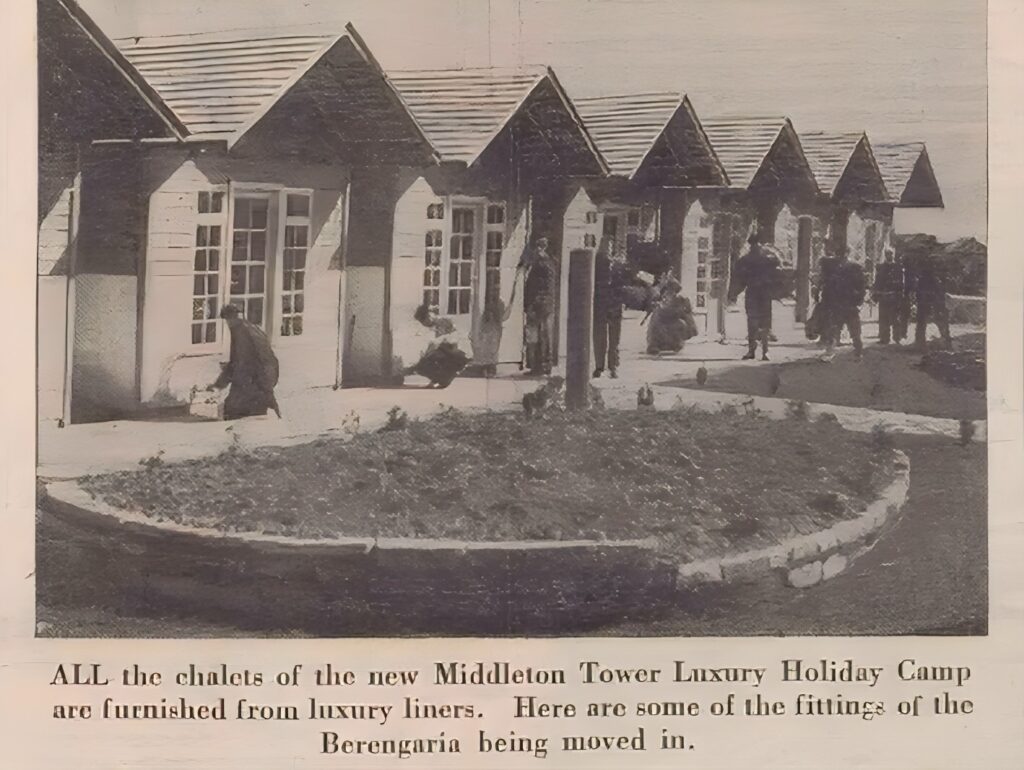 1939 press cutting about the ocean liner relics at Middleton Tower Holiday Camp