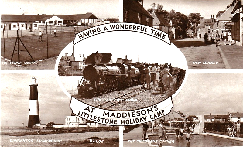 Vintage postcard of Maddiesons Littlestone Holiday Camp