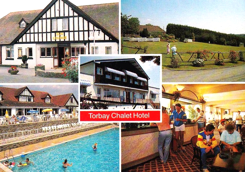 Old postcard showing the Torbay Chalet Hotel