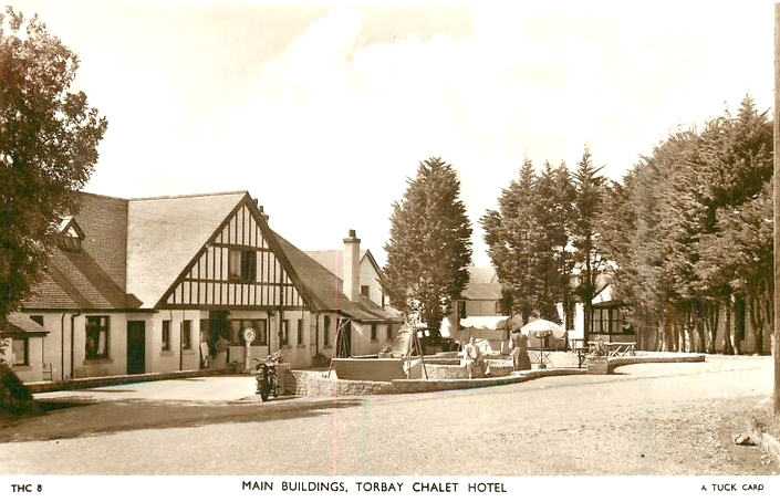 Vintage postcard showing the Torbay Chalet Hotel