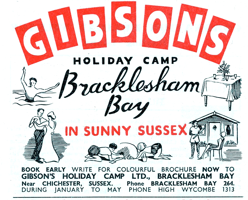 1961 advert for Gibsons Holiday Camp