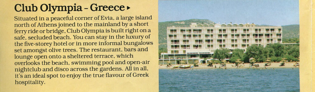 Pontinental Holiday Club Hotel Olympia resort in Greece