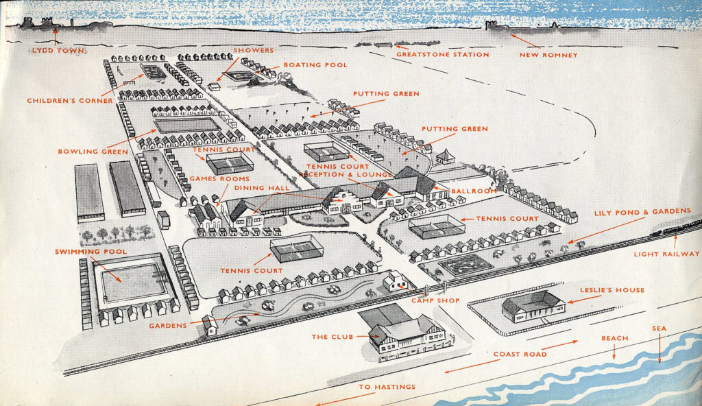 1960s map of Maddiesons Littlestone Holiday Camp