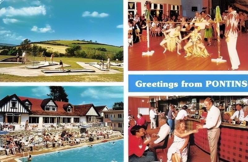 Old postcard showing the Pontins Torbay Chalet Hotel