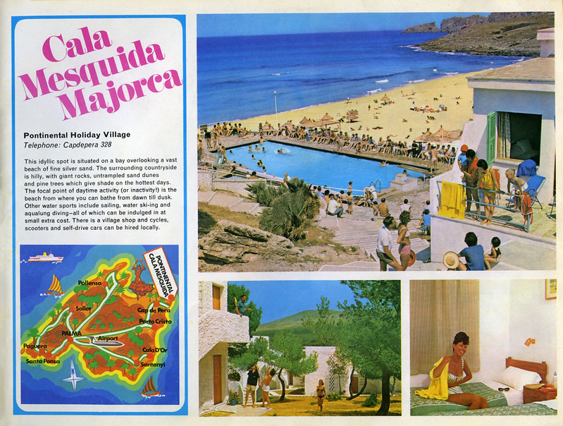 History of Pontinental Holidays Pontinental Holiday Club Cala Mesquida Majorca 1972 brochure