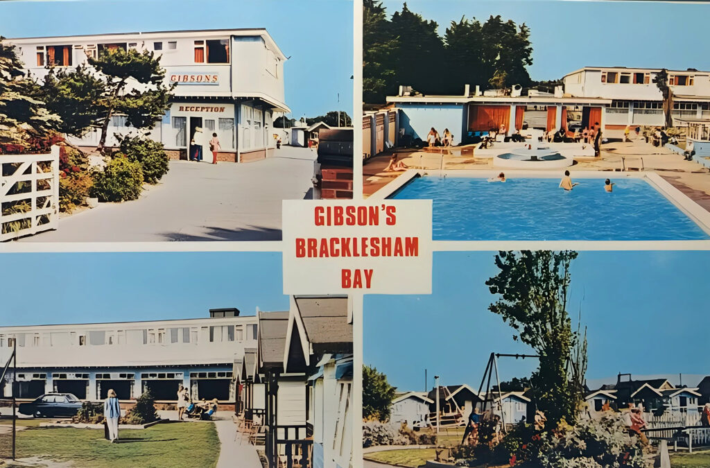 Vintage postcard of Gibsons Holiday Camp in Bracklesham Bay