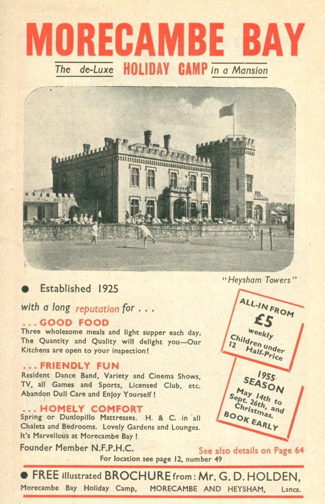 Morecambe Bay Holiday Camp 1955 advert