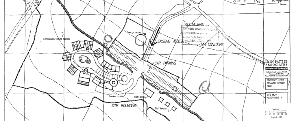 Map of proposed hotel at the old Penwith Pleasure Park, Crowlas, Cornwall