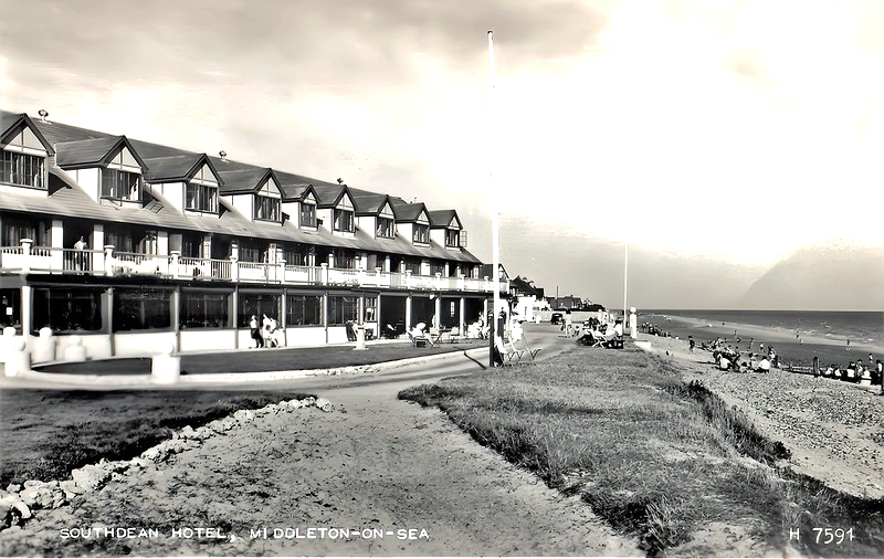 Vintage postcard showing the Southdean Hotel in Middleton on Sea