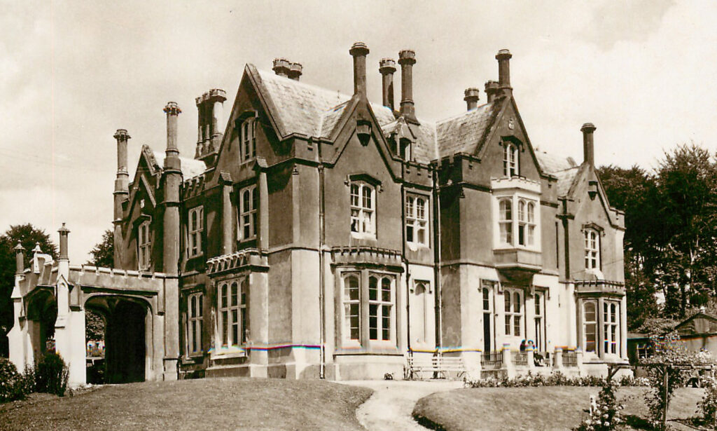 vintage postcard of Barton Hall in Torquay