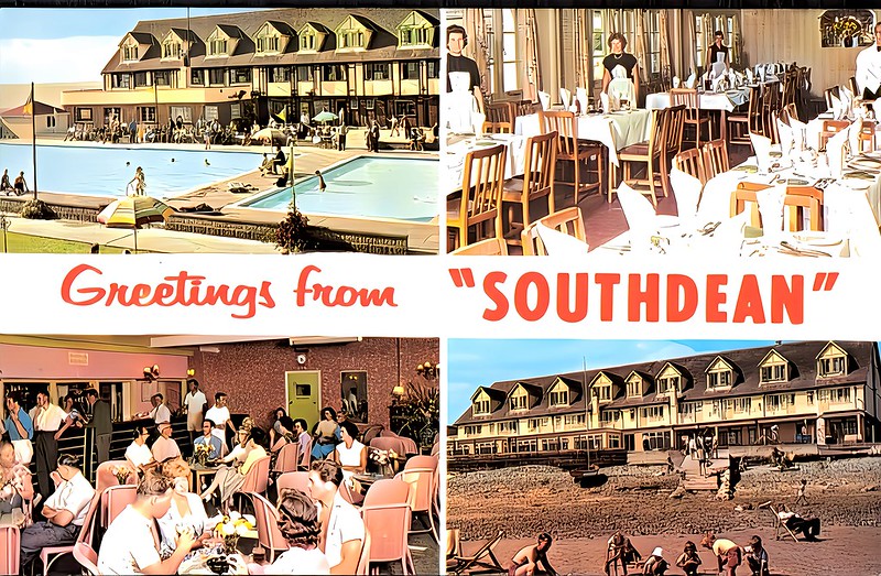Vintage postcard showing the Southdean Holiday Centre in Middleton on Sea