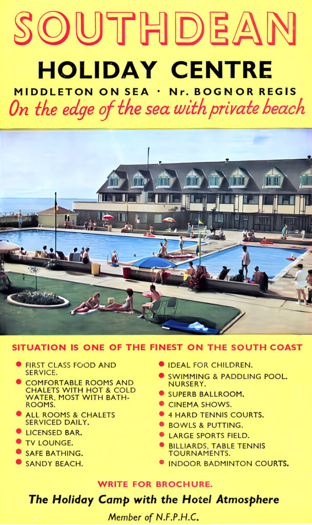 1965 advert showing the Southdean Holiday Centre in Middleton on Sea