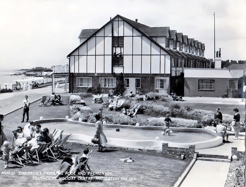 Vintage postcard showing the Southdean Holiday Centre in Middleton on Sea