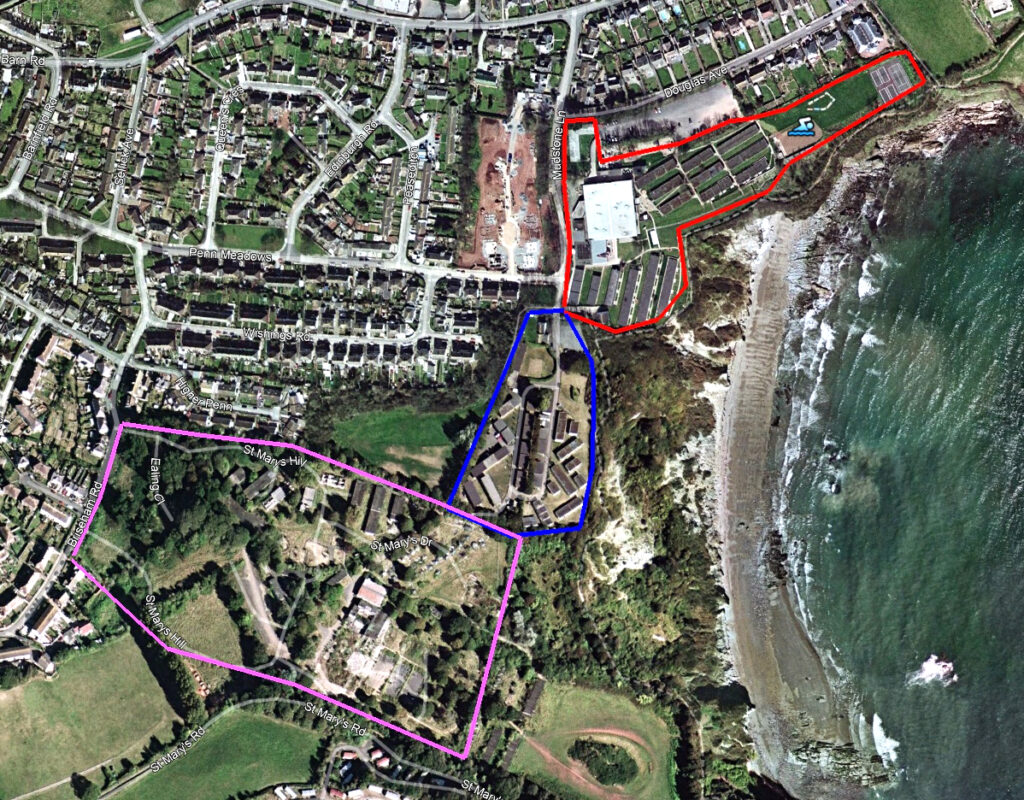 Map of St Mary's Bay, Homelea and Dolphin holiday camps, Brixham