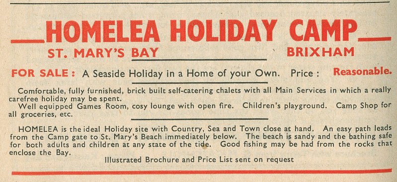 Homelea Holiday Camp 1955 advert