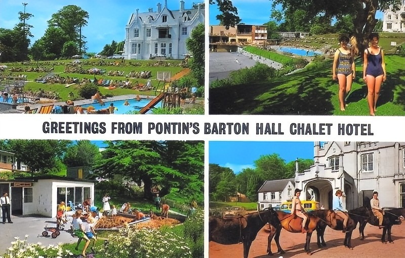 1970s postcard of Barton Hall in Torquay