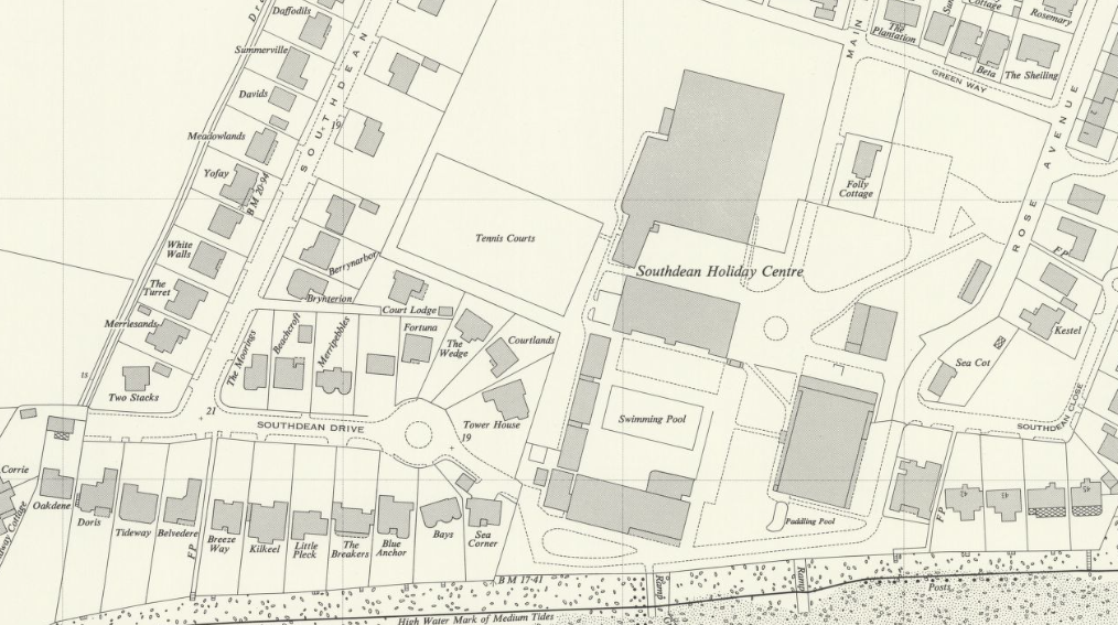 1950s map of Southdean Holiday Centre