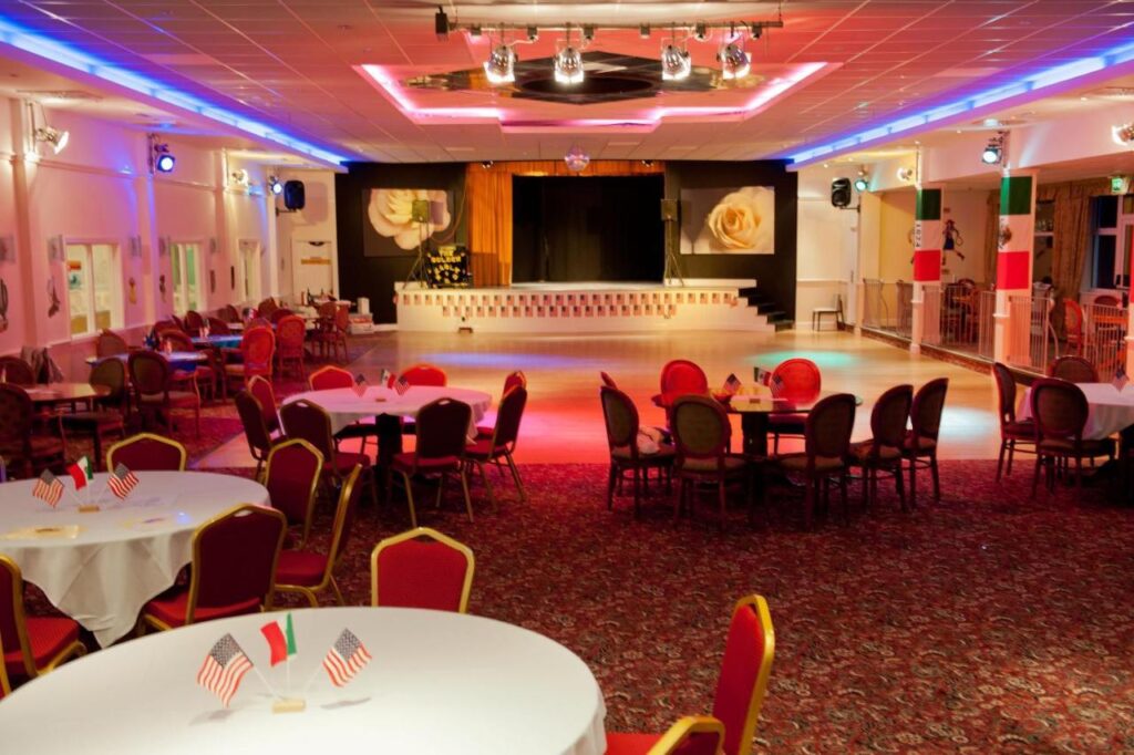 Riviera Hotel, Bowleaze Cove, near Weymouth after refurbishment showing the ballroom