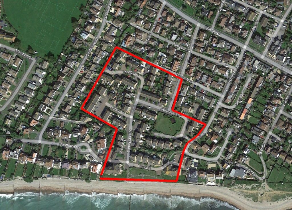 Location of the former Southdean Holiday camp in Middleton on Sea